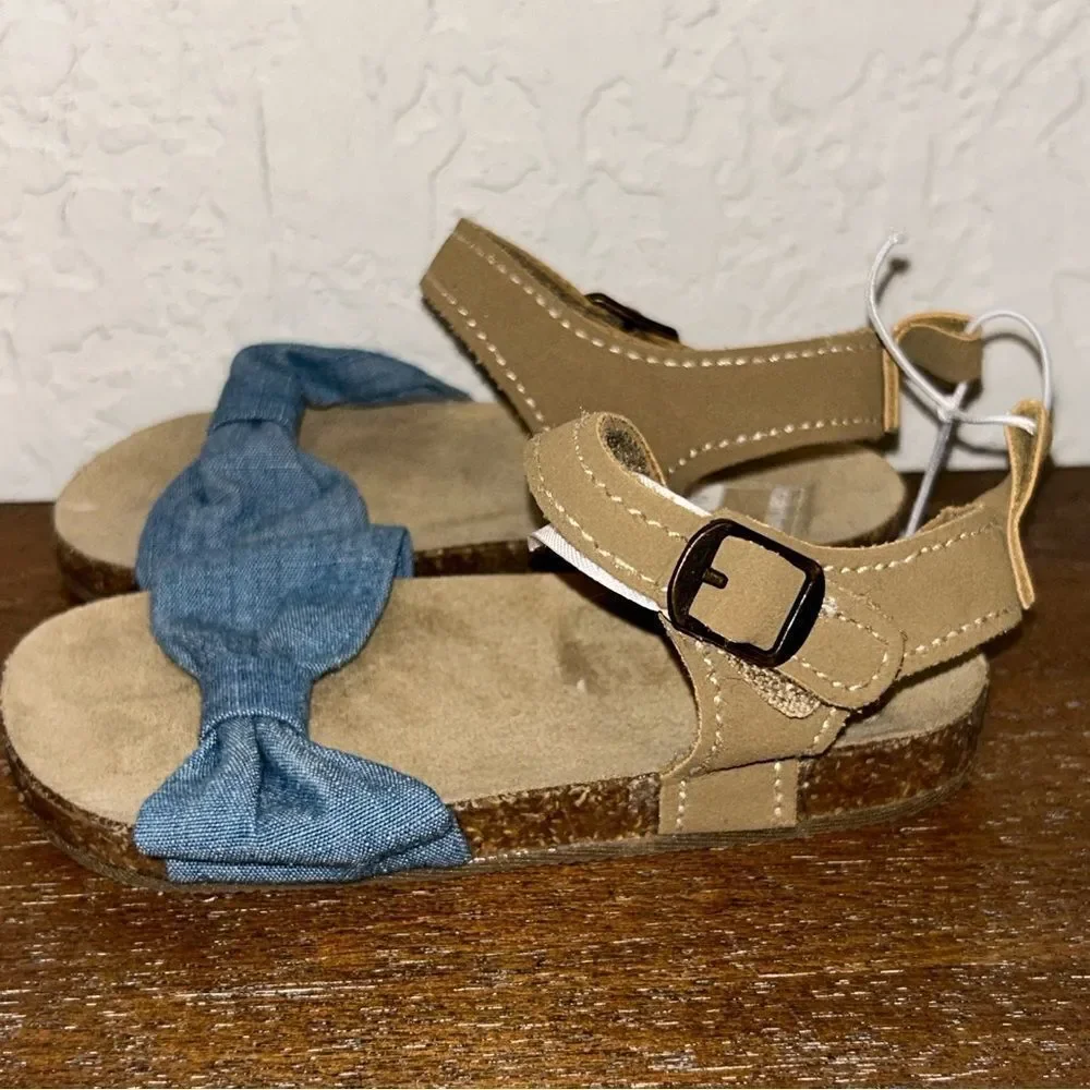Carter’s Bow Slip On Self-Attached Strap Sandal Shoes Carters